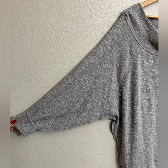 Free People We The Free Stone Grey Palisades Off Shoulder Thermal Sweater