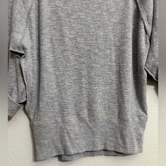 Free People We The Free Stone Grey Palisades Off Shoulder Thermal Sweater