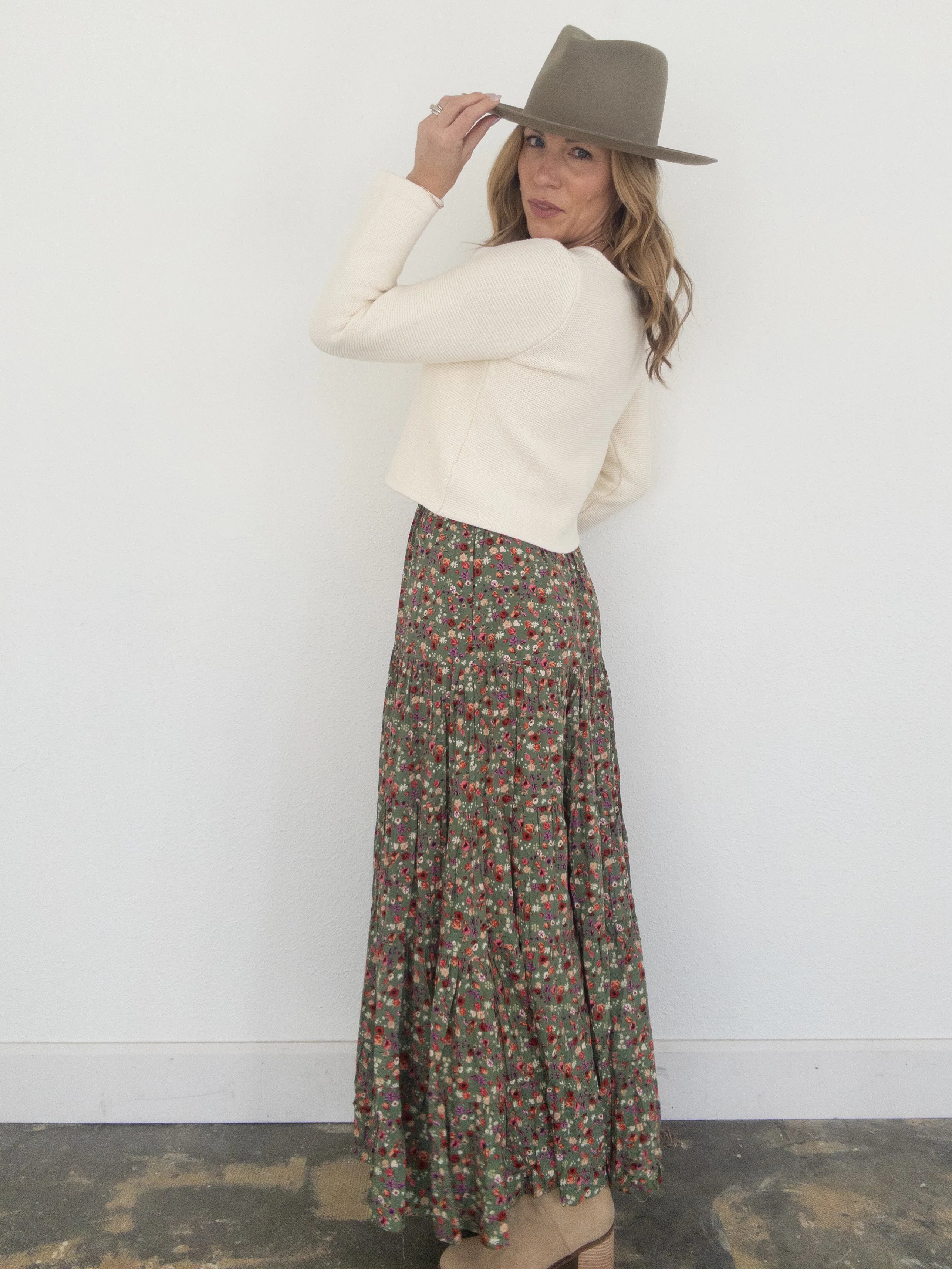Garden Flowers Maxi Skirt