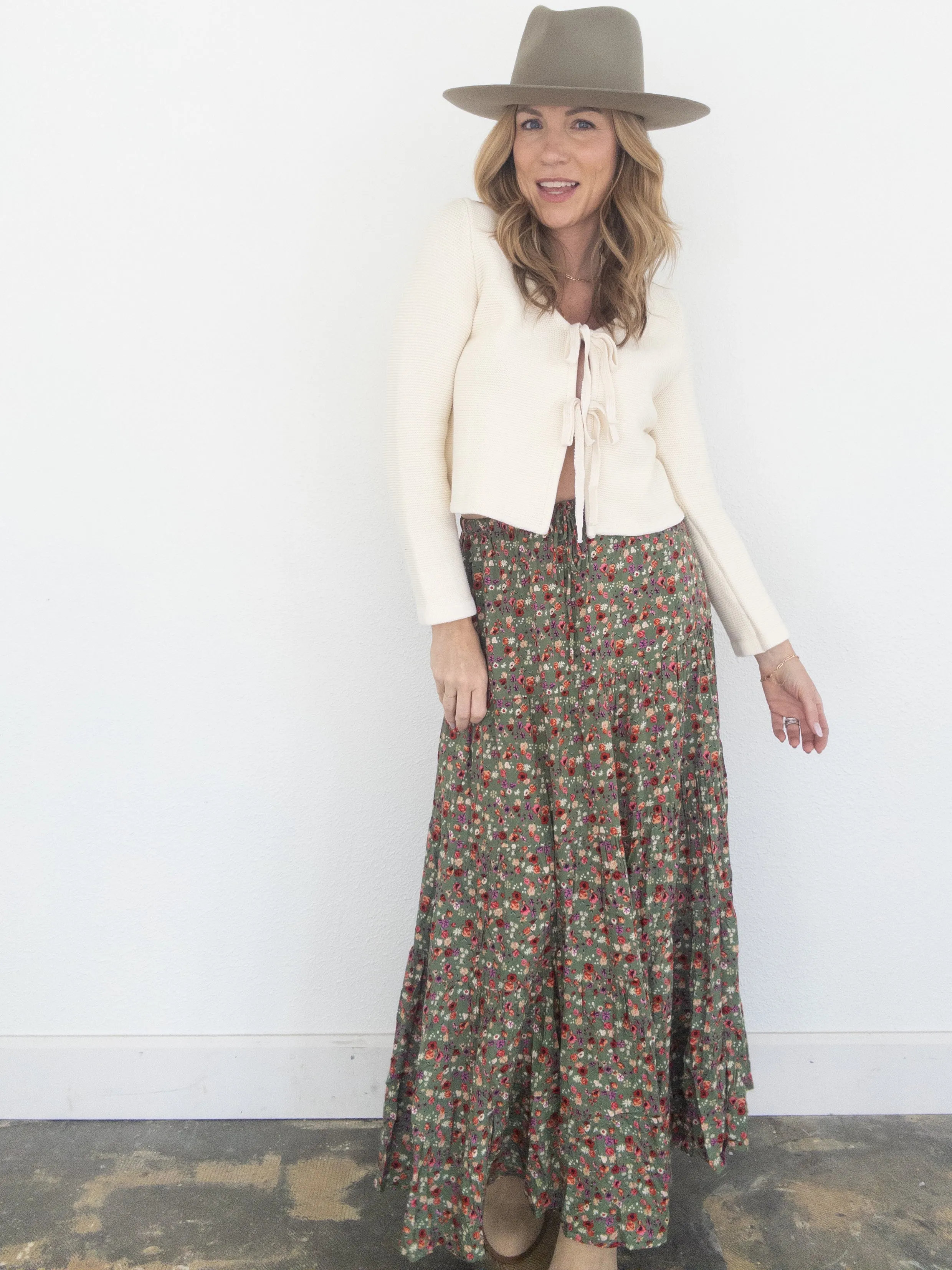 Garden Flowers Maxi Skirt
