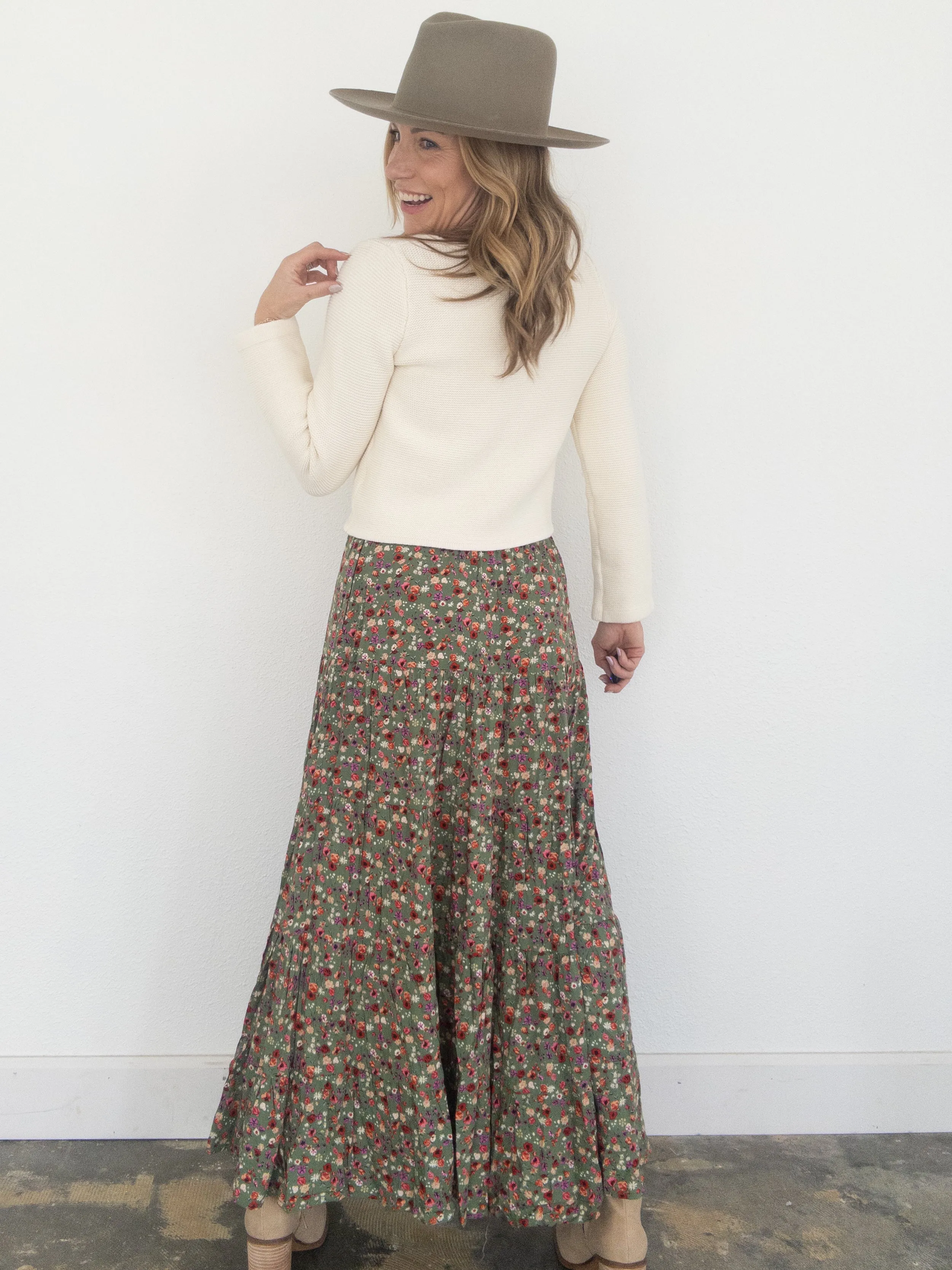 Garden Flowers Maxi Skirt