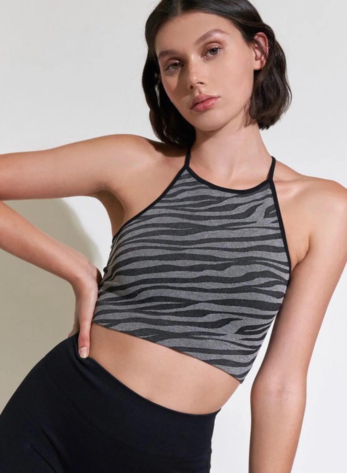 Get It Right Zebra Black Crop Top