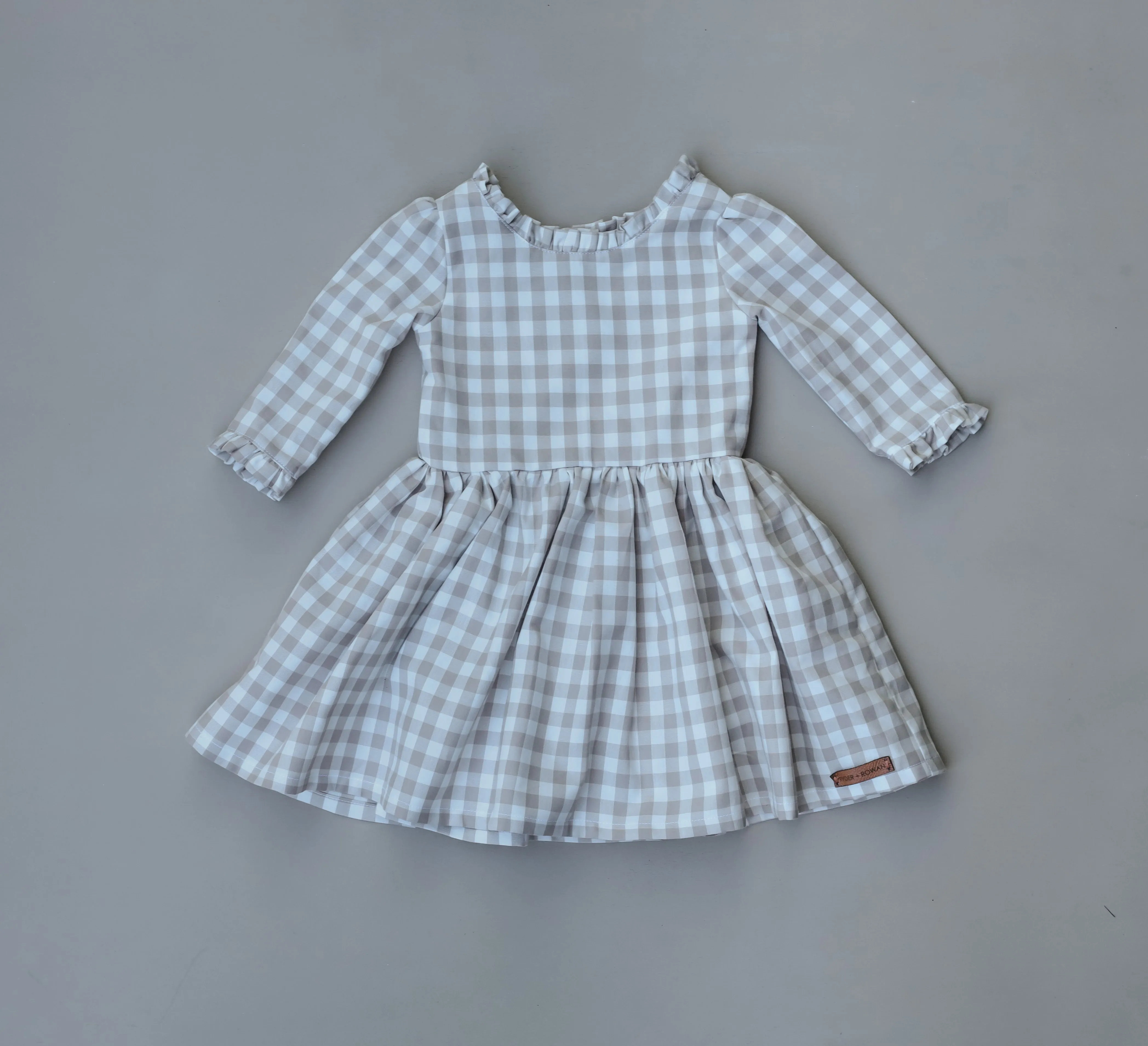 Gingham Wooden Button Dress