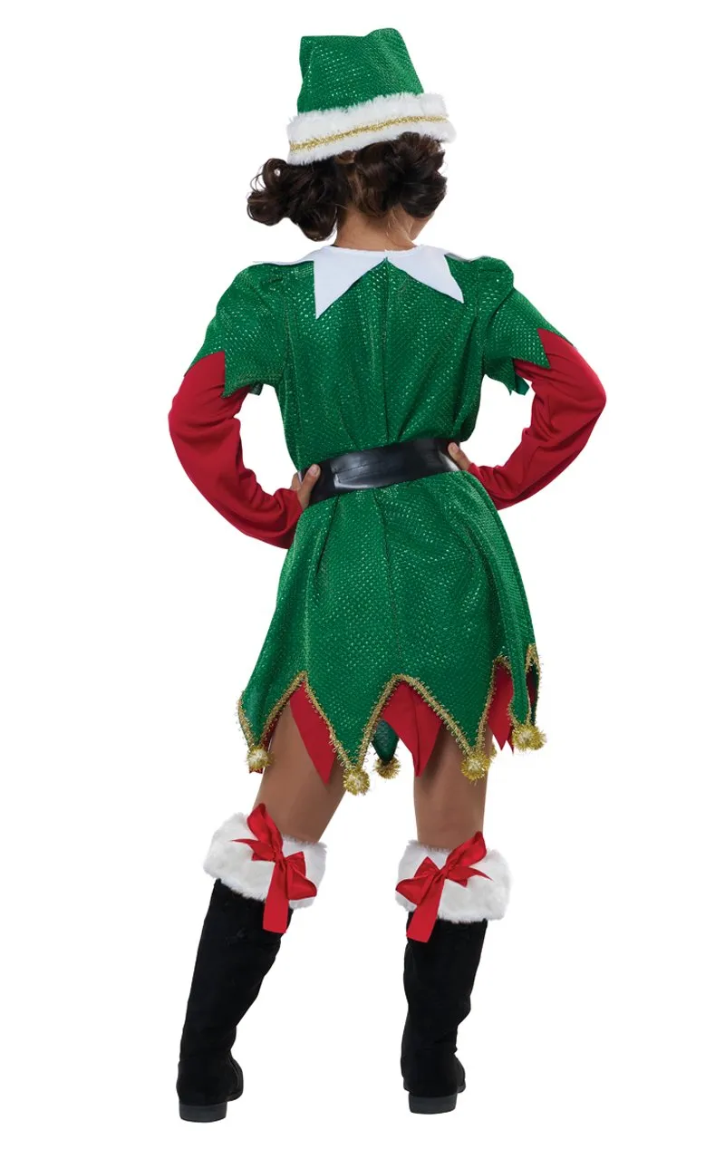 Girls Cute Christmas Elf Costume