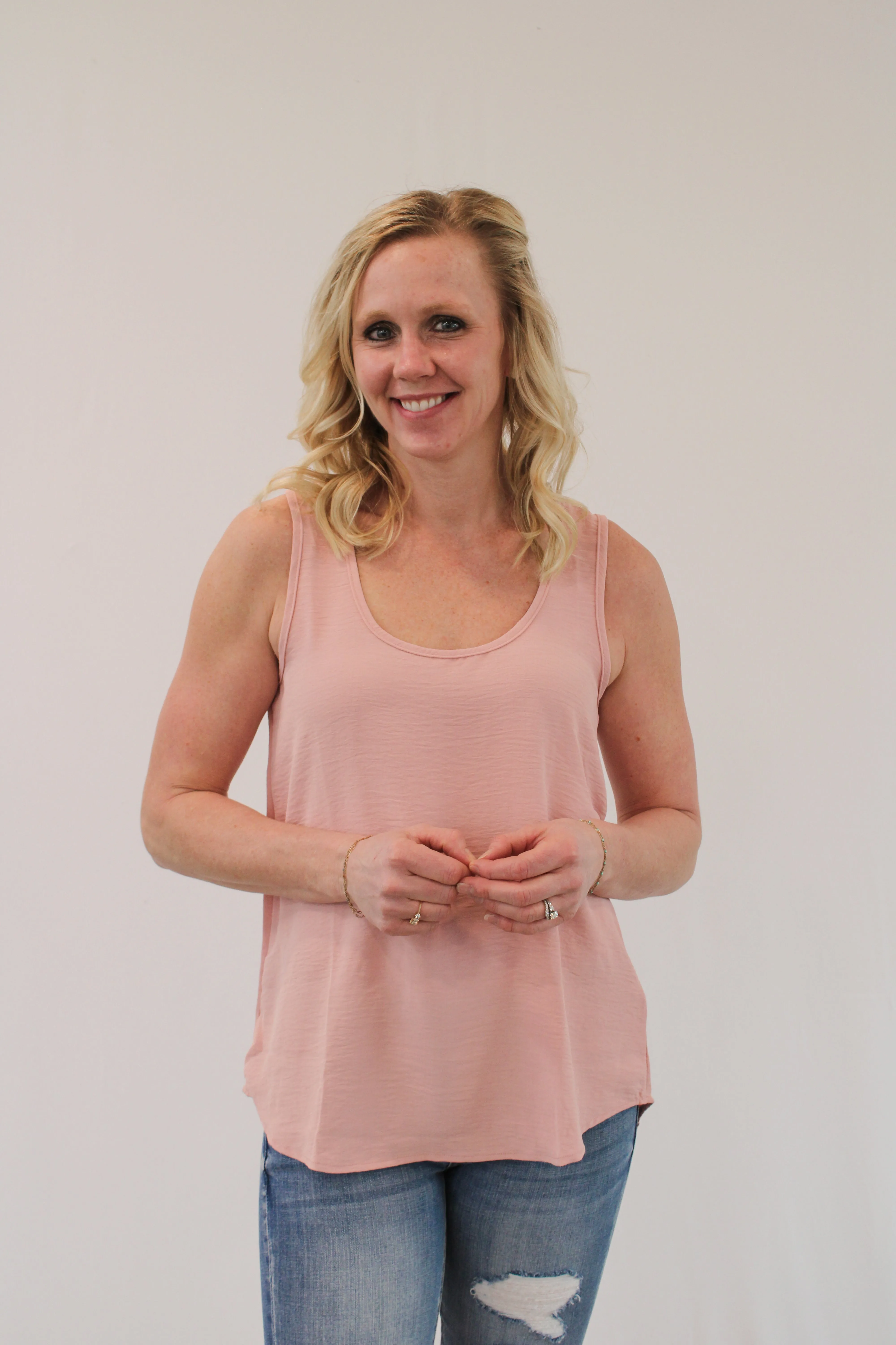 HATTIE SCOOP NECK BLOUSY TANK TOP MULTIPLE COLOR OPTIONS