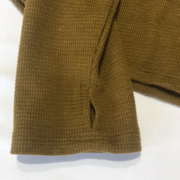House of Harlow 1960 Waffle Knit Sweater Top Bronze Olive