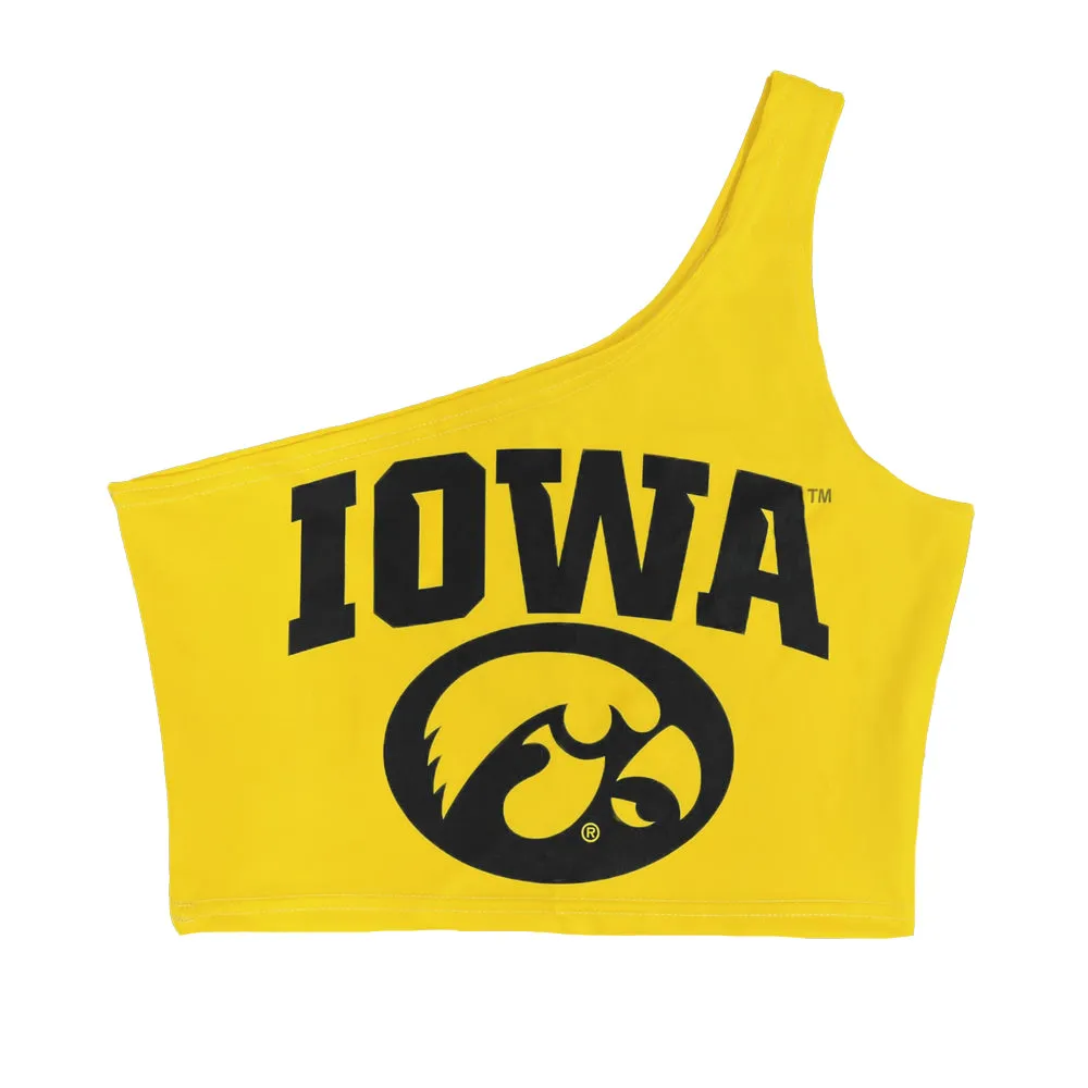 Iowa Hawkeyes Yellow One Shoulder Top