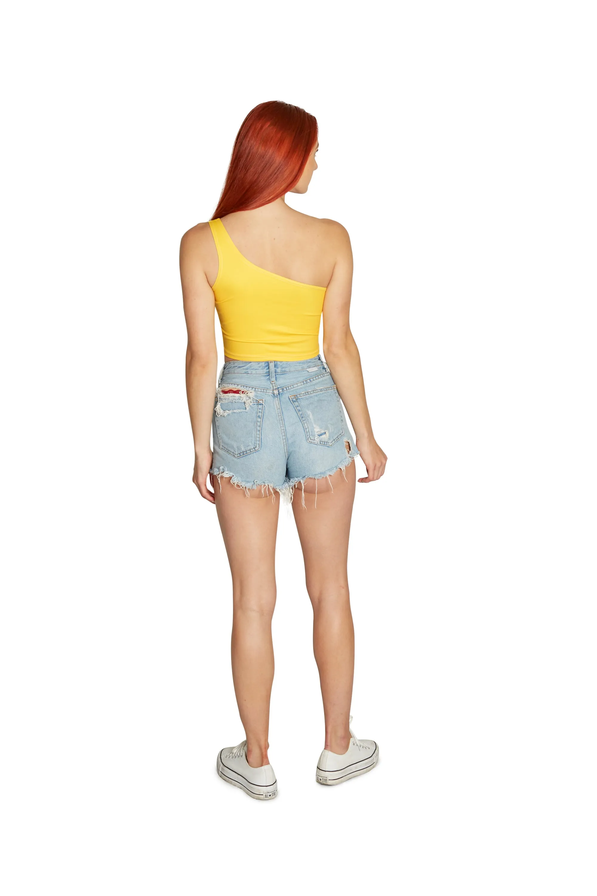 Iowa Hawkeyes Yellow One Shoulder Top