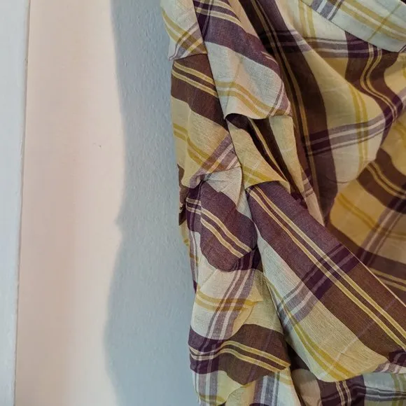 Isabel Marant Etoile &quot;Birdy&quot; Yellow Plaid Skirt