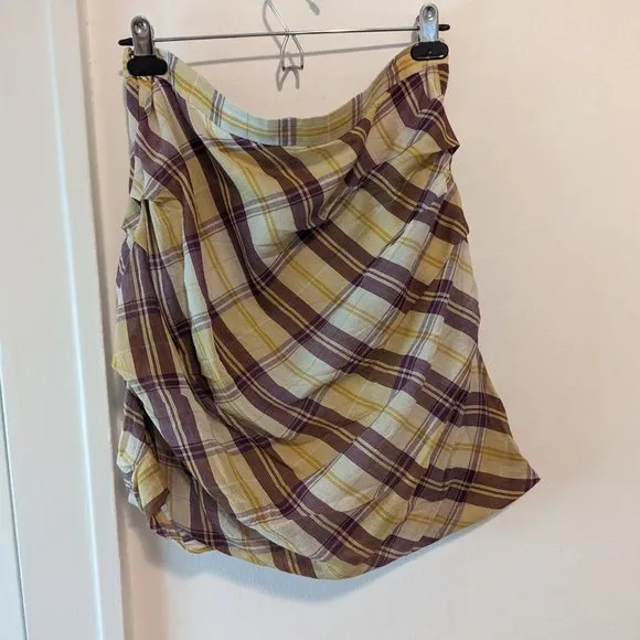 Isabel Marant Etoile &quot;Birdy&quot; Yellow Plaid Skirt