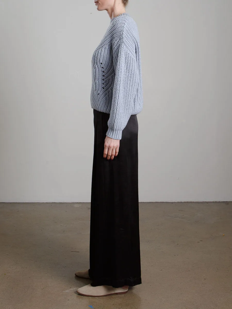 Isla Pant in Vintage Satin - Black