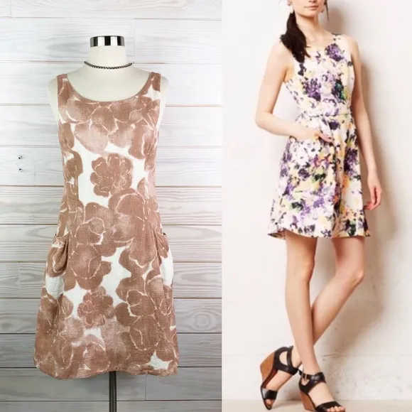 J. Crew Collection Dress Floral Print Mauve Size 4
