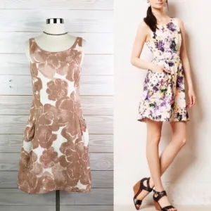 J. Crew Collection Dress Floral Print Mauve Size 4