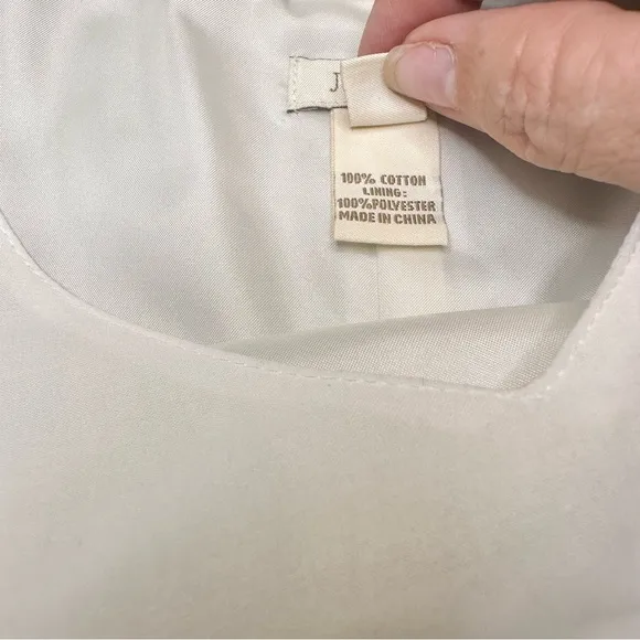 J Crew fit and flare dress with Rickrack trim in white Sz 00