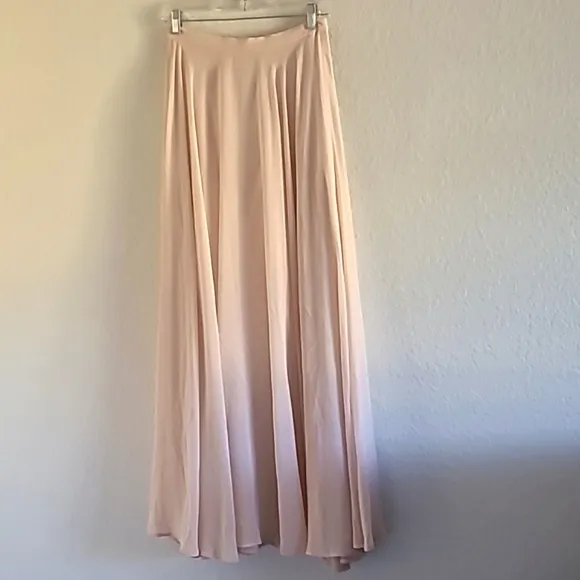 Jenny Yoo Hampton Maxi Skirt. Size 4. Blush Nude. Zip Back. Like New.