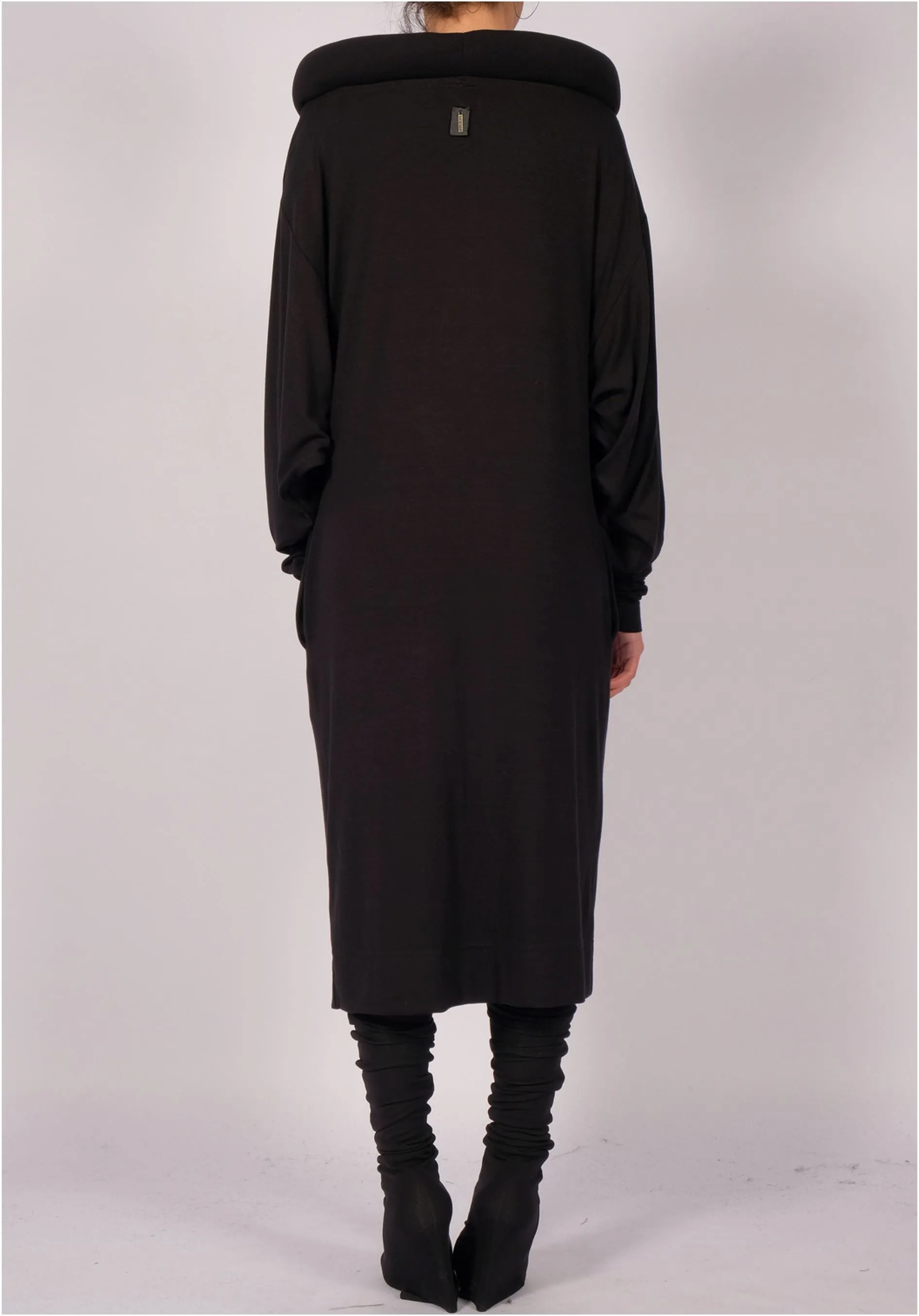 Jersey Dress Midi with Round Collar