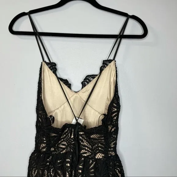 J.O.A Los Angeles Fit And Flare Lace Black Dress