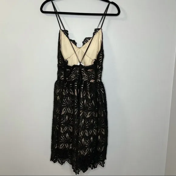 J.O.A Los Angeles Fit And Flare Lace Black Dress