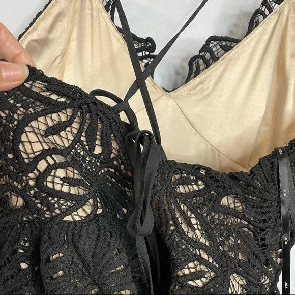 J.O.A Los Angeles Fit And Flare Lace Black Dress