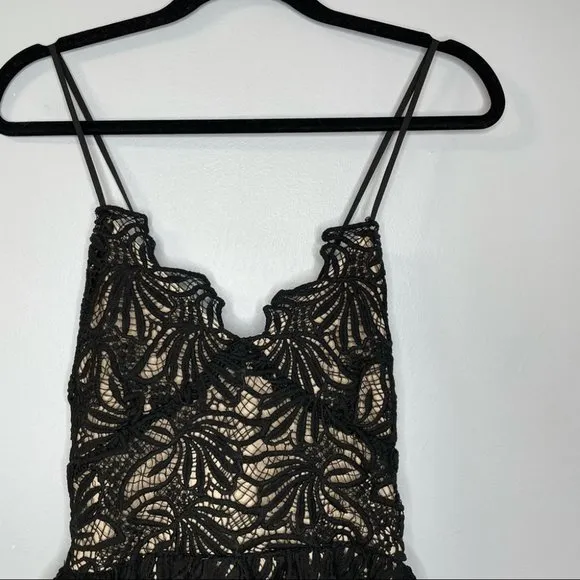 J.O.A Los Angeles Fit And Flare Lace Black Dress