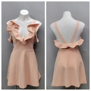 KEEPSAKE SERENDIPITY RUFFLE MINI DRESS, SIZE S