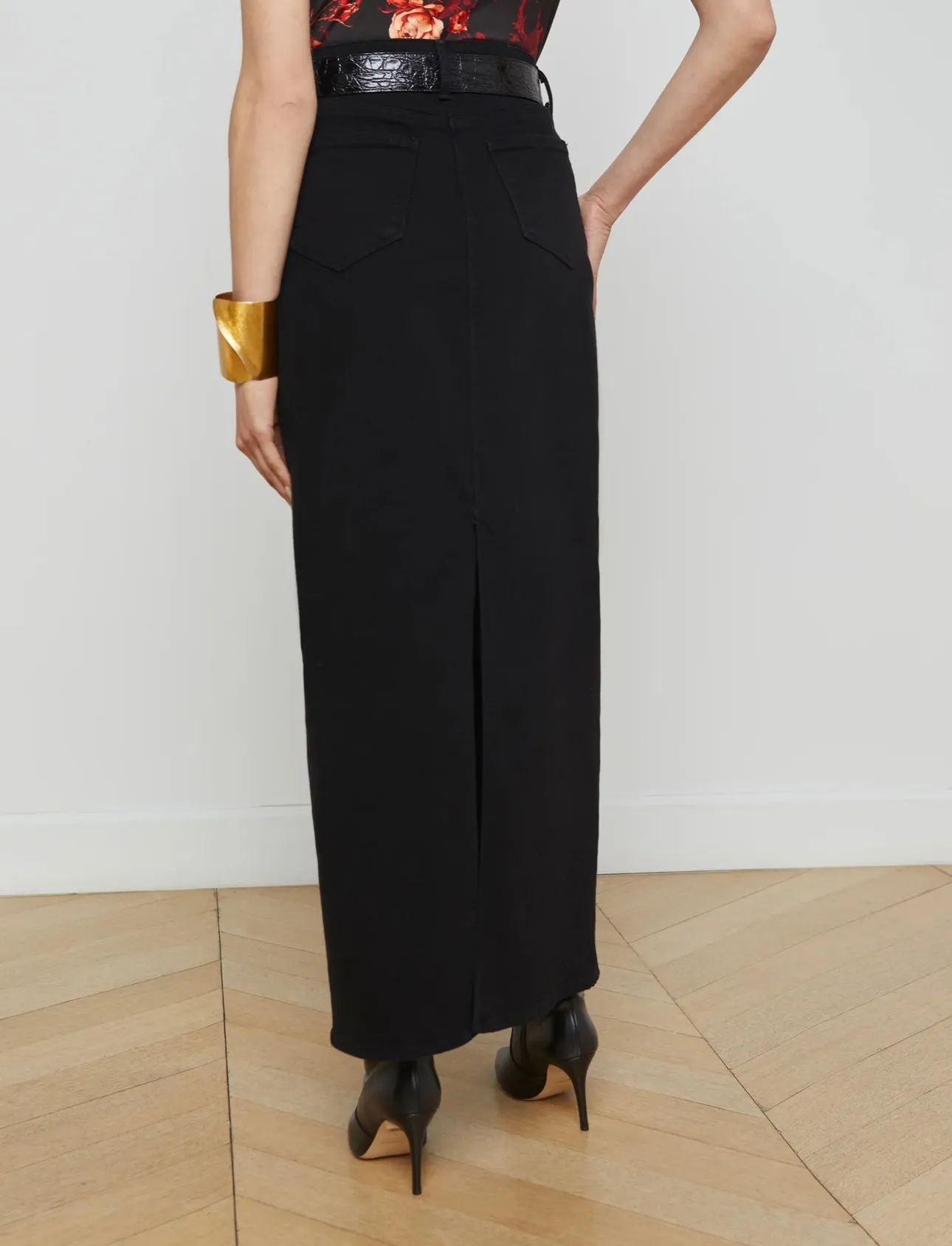 L’AGENCE - Miriam Denim Skirt - Saturated Black