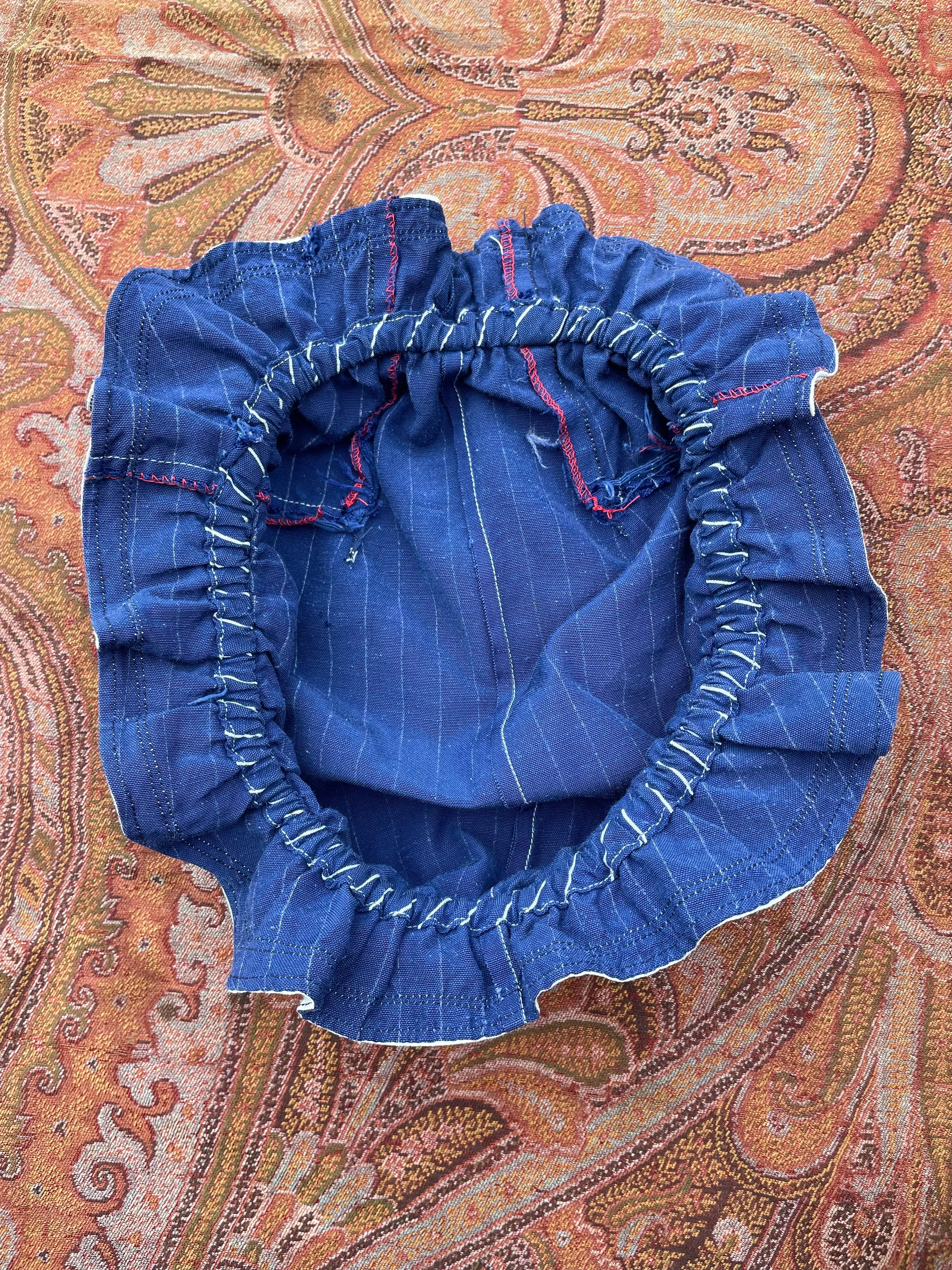 Late 1800s Striped Swimsuit Made Circa 1930s-2 Piece Jumpsuit   Hat