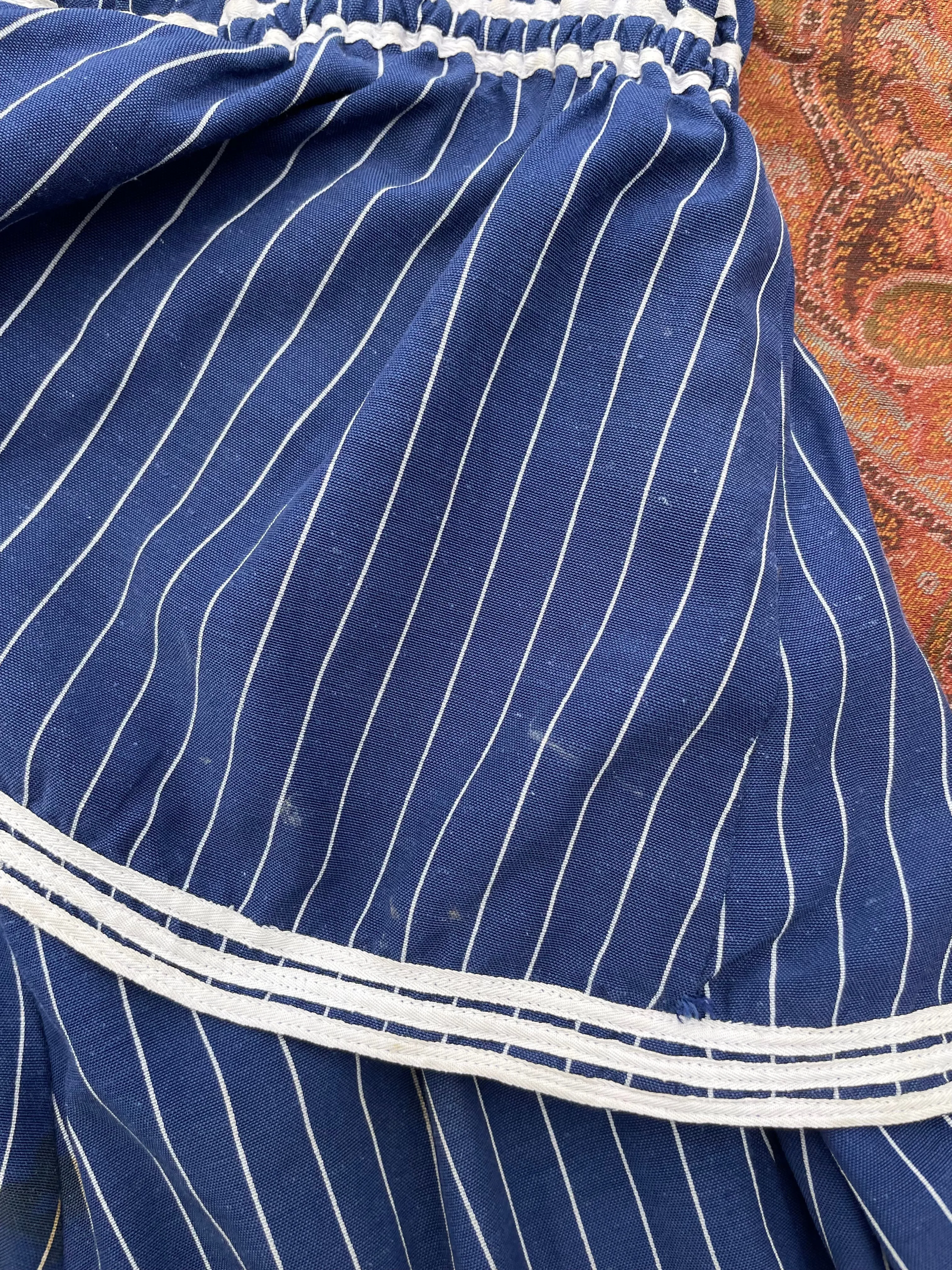 Late 1800s Striped Swimsuit Made Circa 1930s-2 Piece Jumpsuit   Hat
