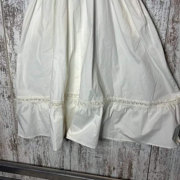 LeotaLace Trim Poplin Midi Dress Size Small