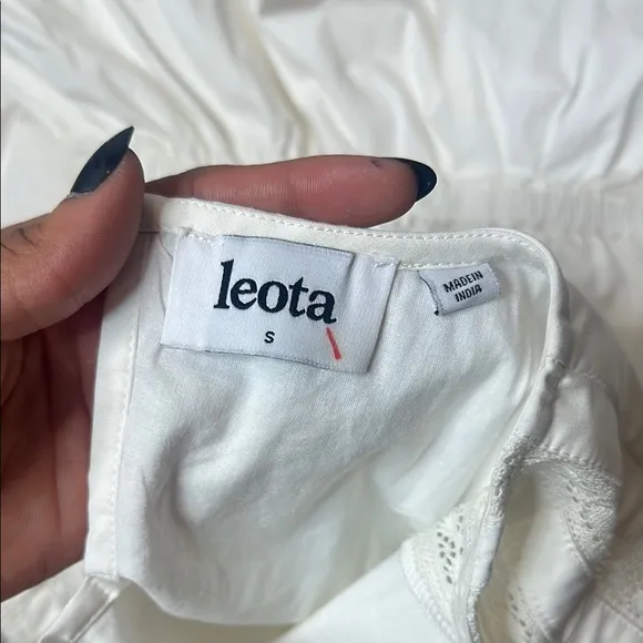 LeotaLace Trim Poplin Midi Dress Size Small