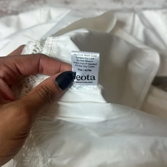 LeotaLace Trim Poplin Midi Dress Size Small