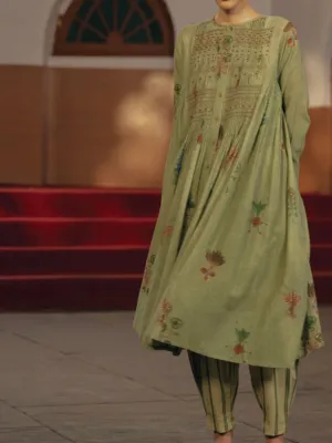 Limited Edition Rockefeller Holidays Coord set Frida Tunic Botanical Green Cotton with Striper Green Pant