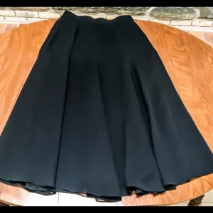Lizsport Petite Sheer Black Skirt Polyester Rayon Blend Flair with Lining Sz 6P