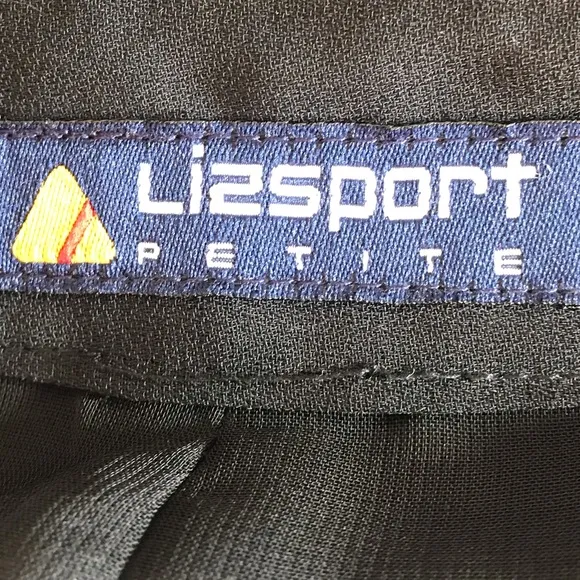 Lizsport Petite Sheer Black Skirt Polyester Rayon Blend Flair with Lining Sz 6P