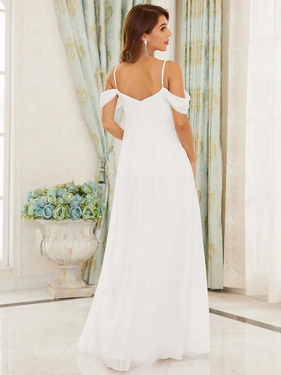 Lizzie thin strap maternity wedding dress in ivory Express NZ wide