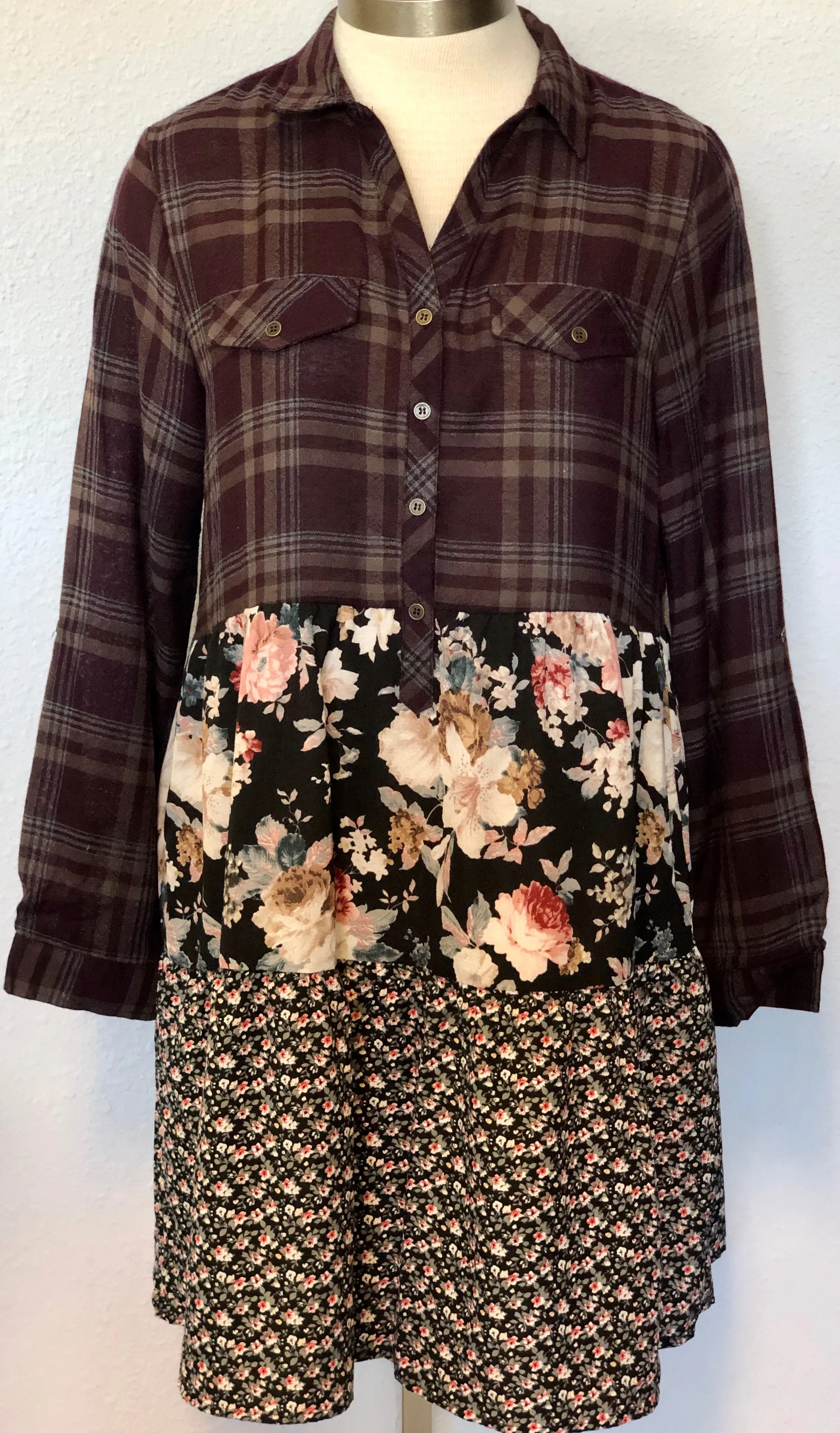 LS BUTTON DOWN DRESS