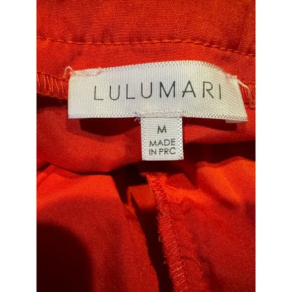 LULUMARI Red Overlap Maxi Frill High Low Skirt size medium
