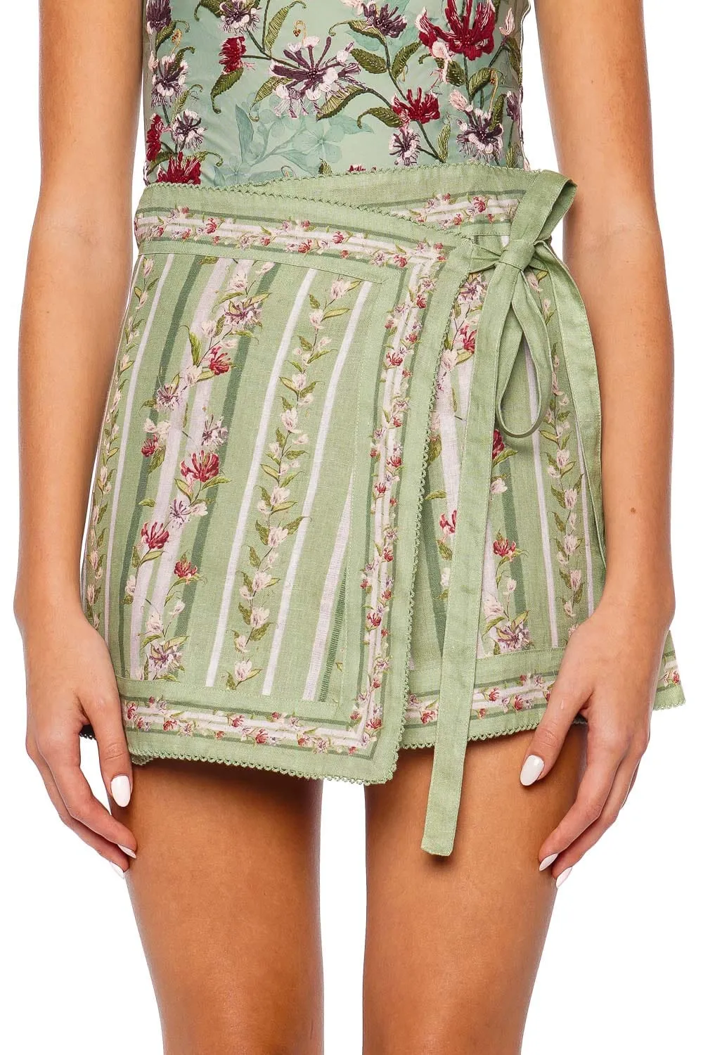 Luna Honeysuckle Wrap Mini Skirt