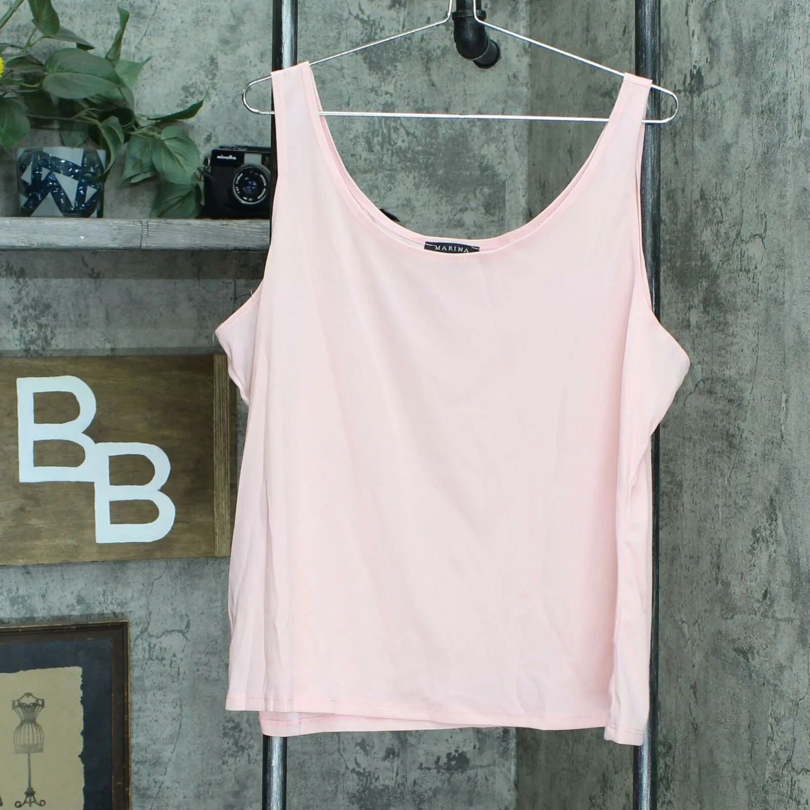Marina Plus Floral Lace Asymmetrical Hem Top with Knit Tank Top