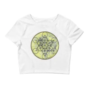 Metatron Full Moon Sacred Geometry Women's Crop Top