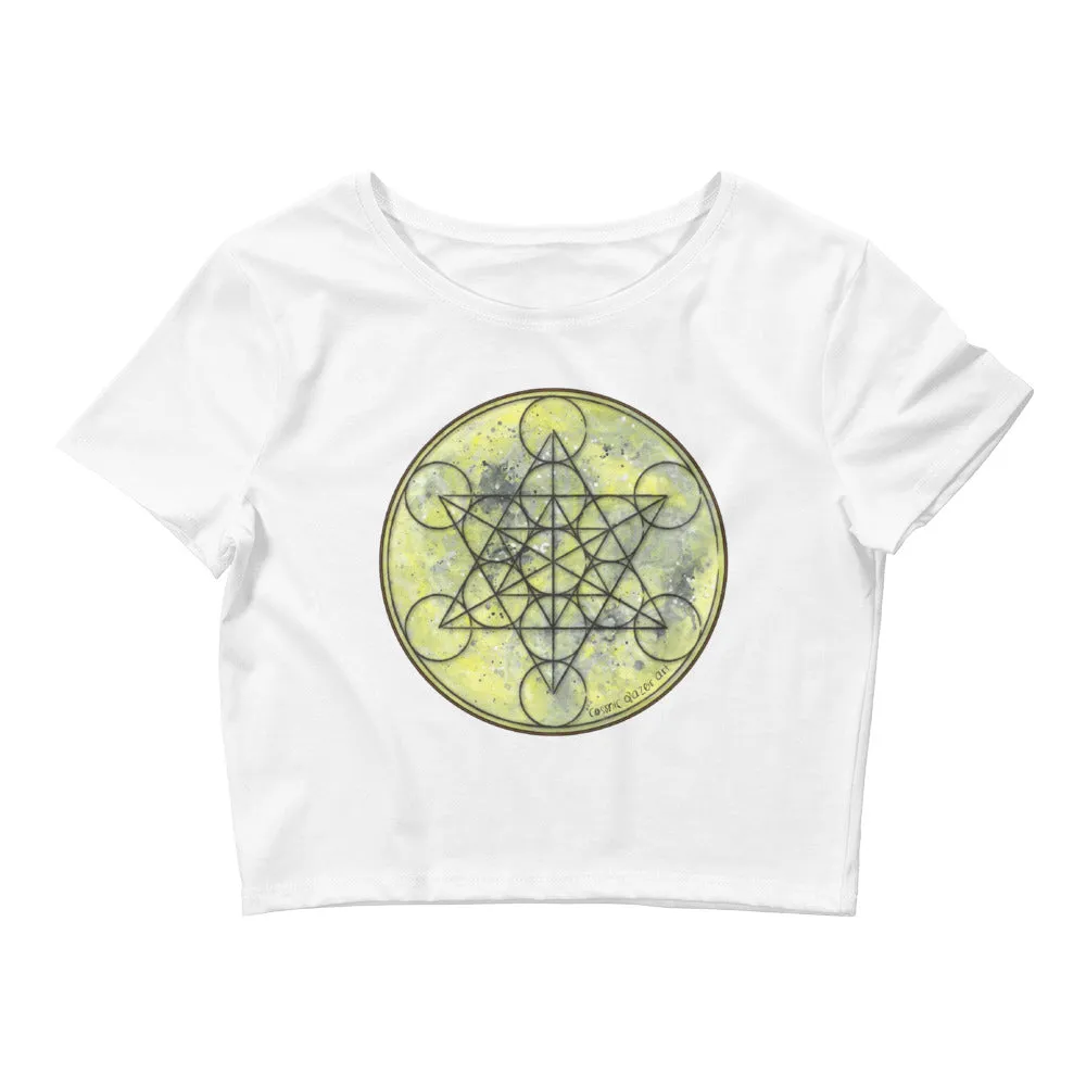 Metatron Full Moon Sacred Geometry Women's Crop Top