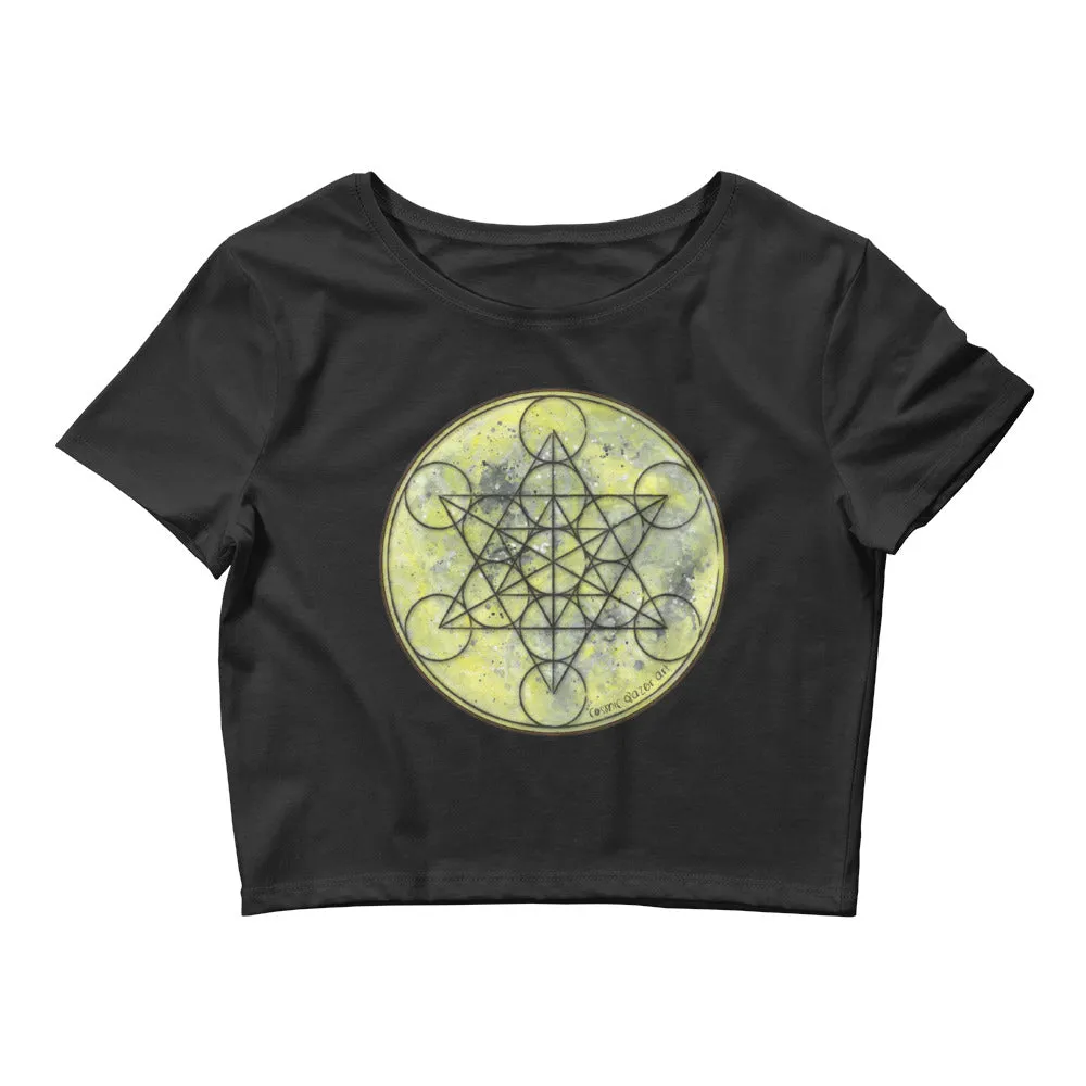 Metatron Full Moon Sacred Geometry Women's Crop Top
