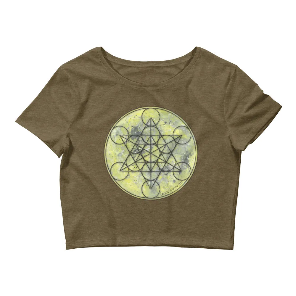 Metatron Full Moon Sacred Geometry Women's Crop Top