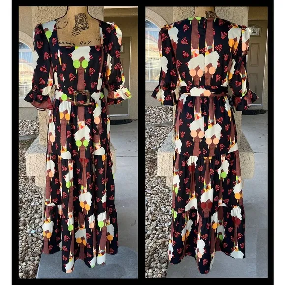 Modcloth Hutch Let's Go Boho Maxi Dress Size 6