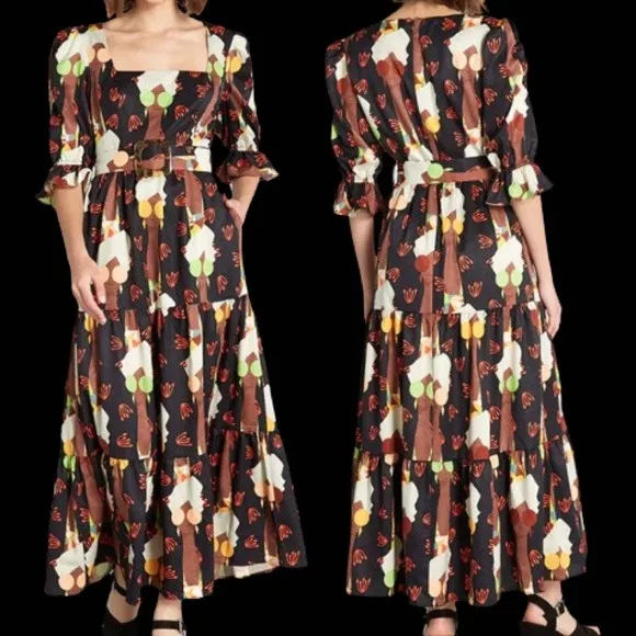 Modcloth Hutch Let's Go Boho Maxi Dress Size 6