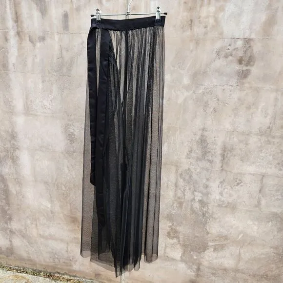 Nasty gal sheer maxi wrap skirt