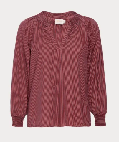 Nation LTD - Estelle Poplin Peasant Blouse - Burlesque