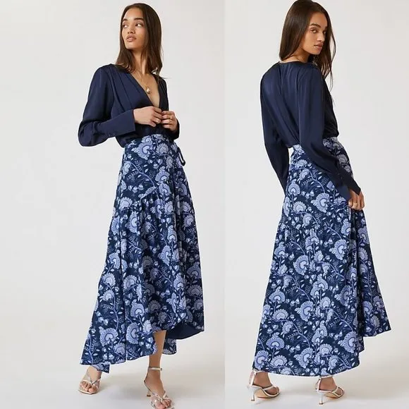 NEW Anthropologie Hutch Printed Wrap Maxi Skirt SIZE S new with tag nwt