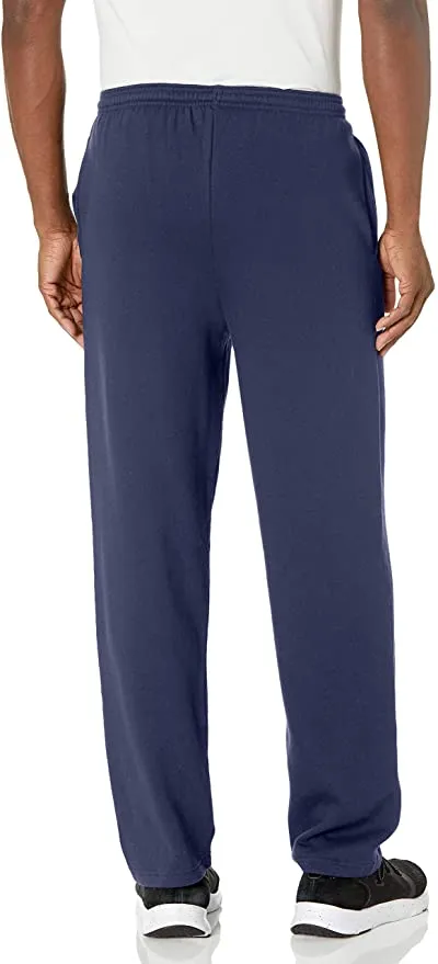New Hanes Mens EcoSmart Fleece Sweatpant with Pockets, Navy, Sz M!