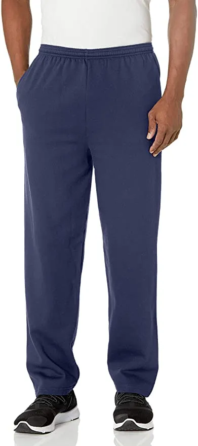 New Hanes Mens EcoSmart Fleece Sweatpant with Pockets, Navy, Sz M!